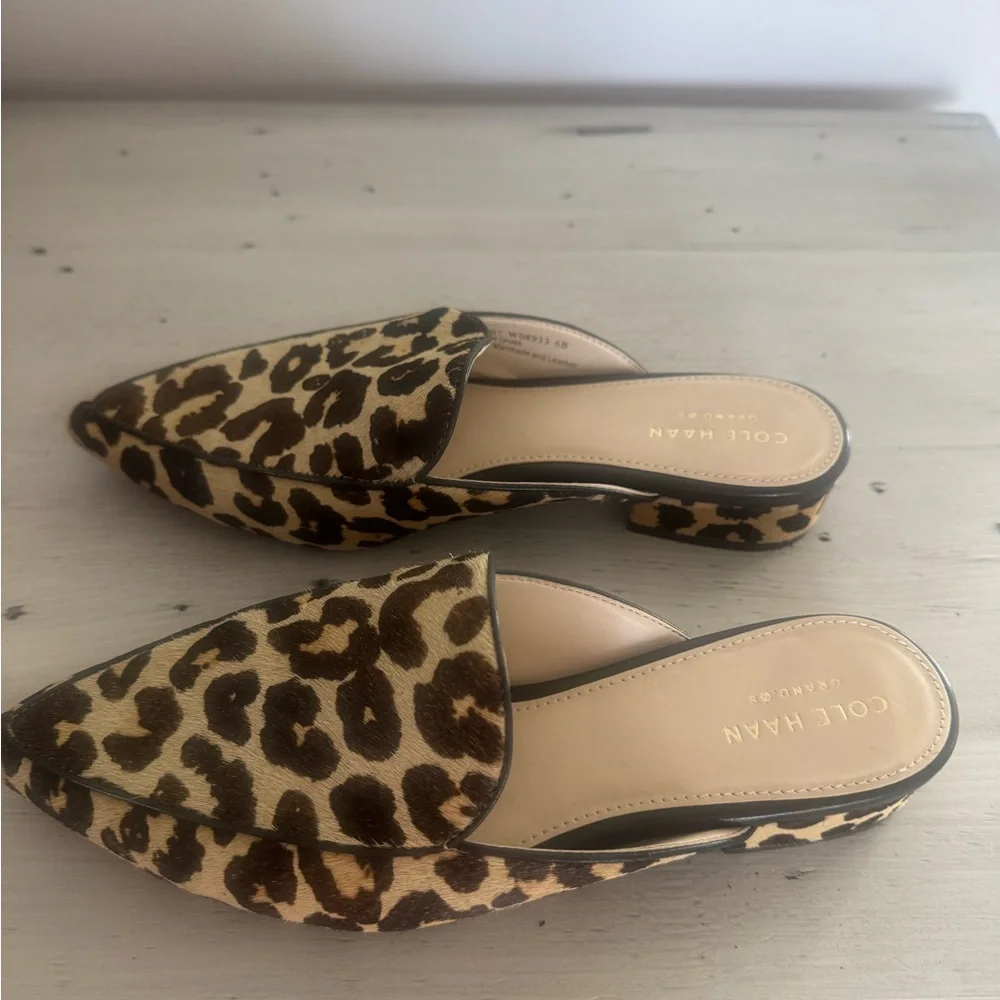 NWB Brand New!! Cole Haan Leopard Print Mules - Picture 3 of 10